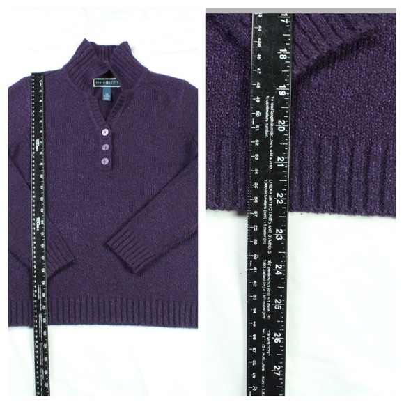 Ladies' Karen Scott Size XS Puple Sweater Collared - Picture 2 of 8